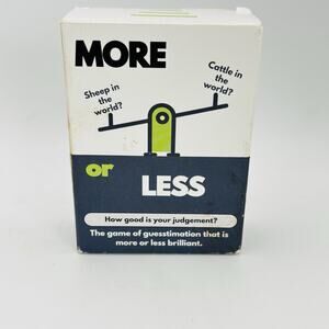 More or Less: Card Game Kids General Knowledge Trivia Fun Game Complete.